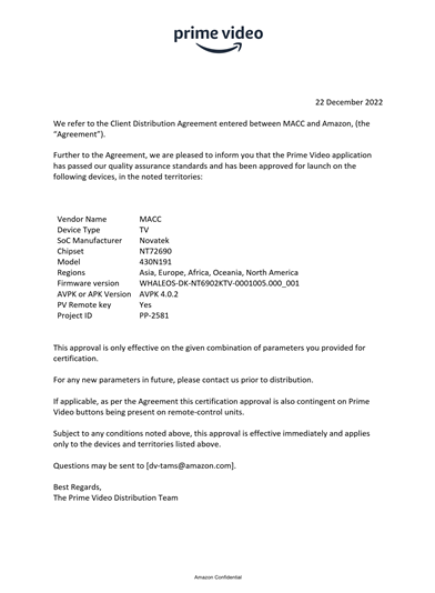 Approval Letter Novatek